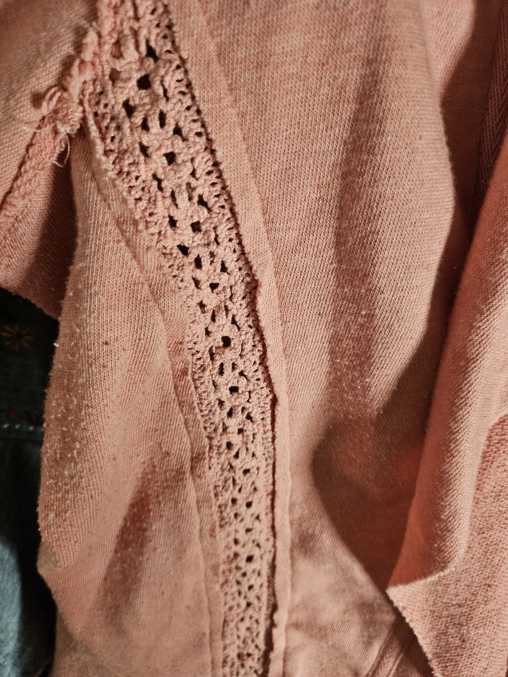 Cato Pink Crochet-Trim Open Front Cardigan Sweater